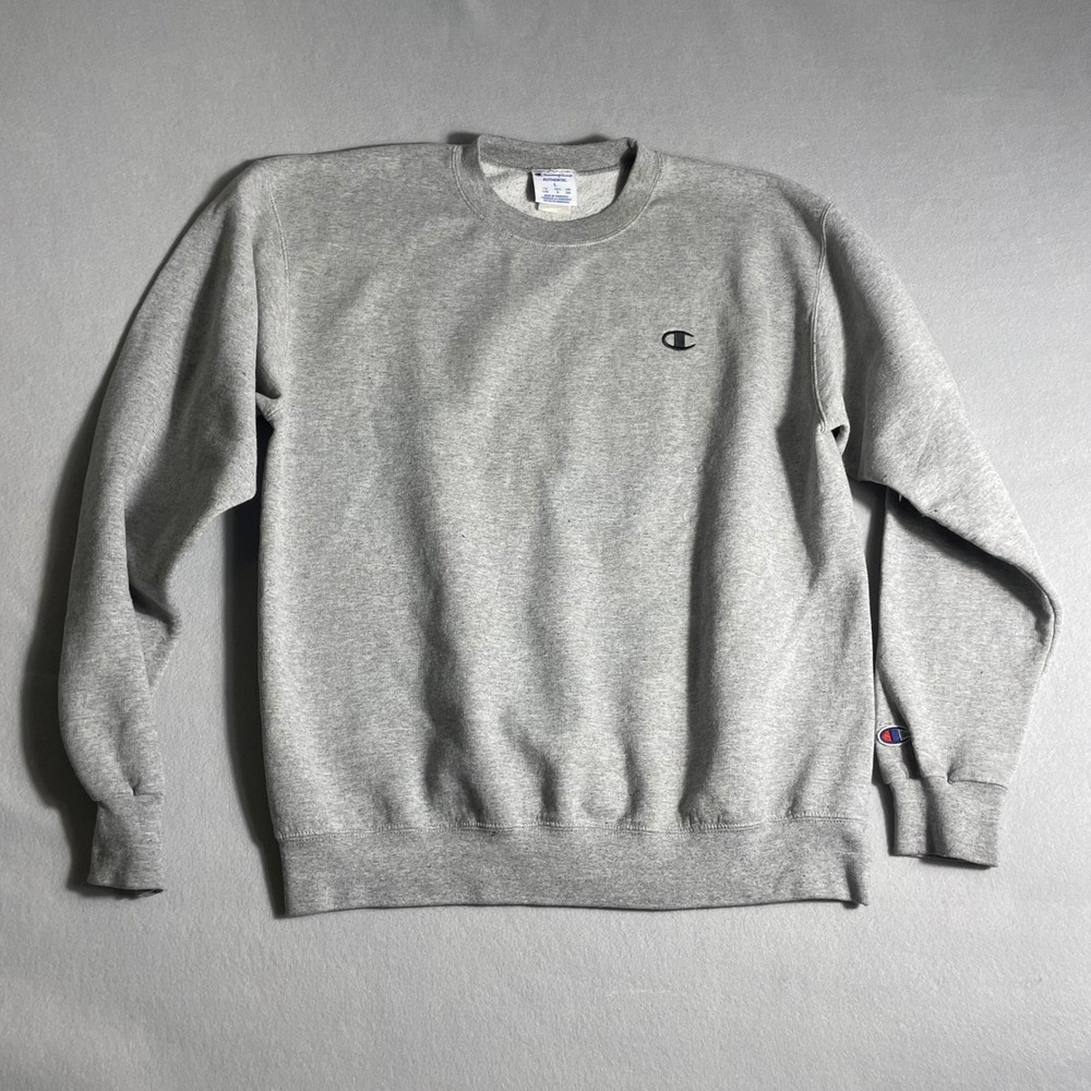 Champion Authentic Mens Large Heather Grey Crewneck Sweatshirt Y2K Pullover